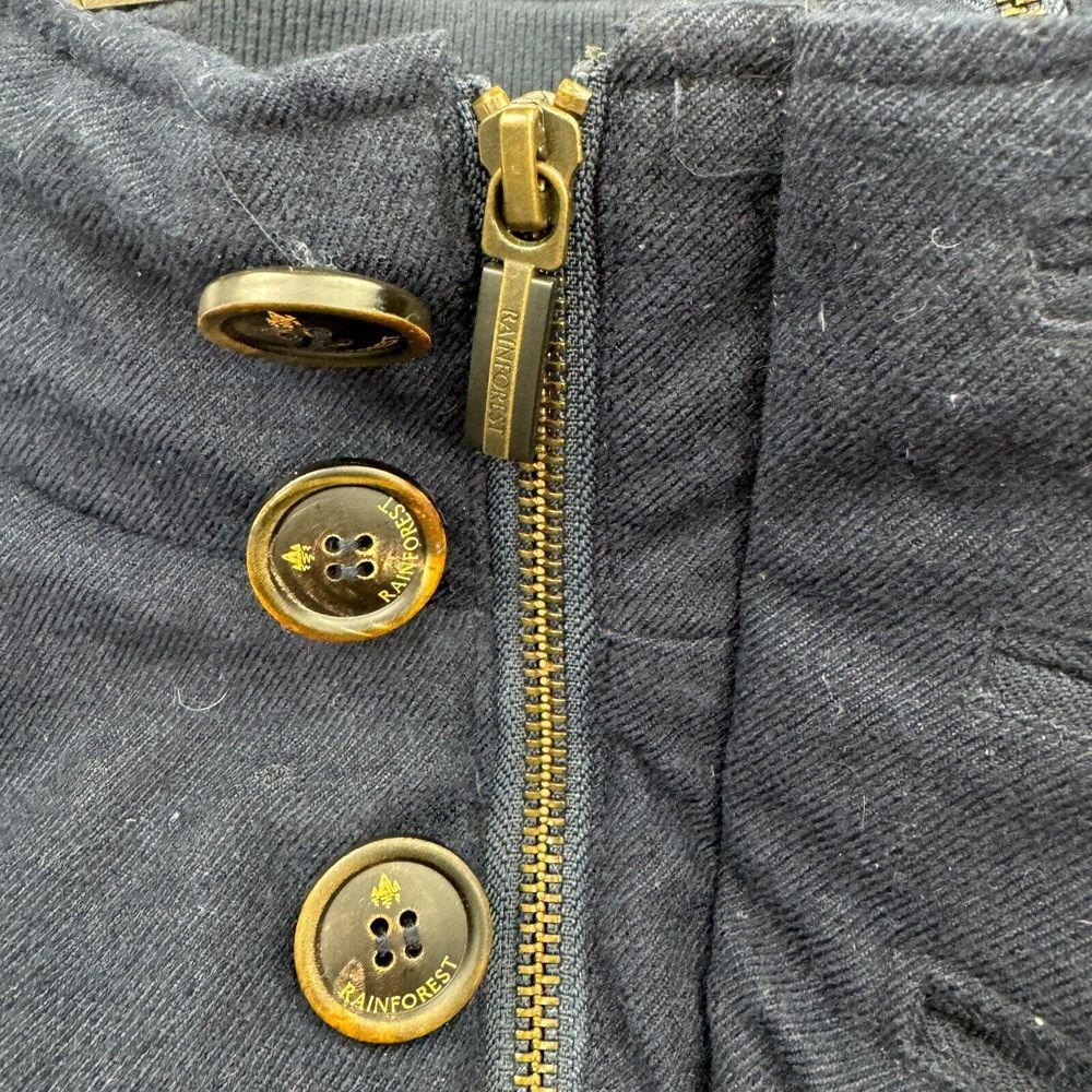 Rainforest Vest Mens L Navy Down Quilted Lined Membrane System Button Full Zip - Picture 5 of 11